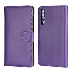 Coque Portefeuille Livre Cuir Etui Clapet L06 pour Huawei P20 Pro Violet