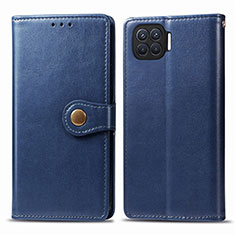 Coque Portefeuille Livre Cuir Etui Clapet L06 pour Oppo A93 Bleu