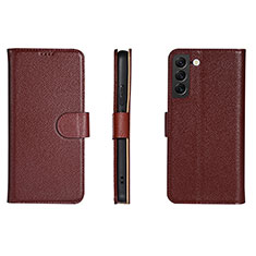 Coque Portefeuille Livre Cuir Etui Clapet L06 pour Samsung Galaxy S21 FE 5G Vin Rouge