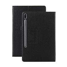 Coque Portefeuille Livre Cuir Etui Clapet L06 pour Samsung Galaxy Tab S6 10.5 SM-T860 Noir