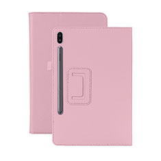 Coque Portefeuille Livre Cuir Etui Clapet L06 pour Samsung Galaxy Tab S6 10.5 SM-T860 Rose