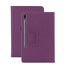 Coque Portefeuille Livre Cuir Etui Clapet L06 pour Samsung Galaxy Tab S6 10.5 SM-T860 Violet