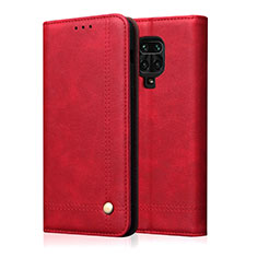Coque Portefeuille Livre Cuir Etui Clapet L06 pour Xiaomi Redmi Note 9 Pro Rouge