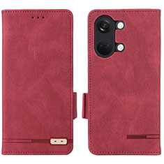 Coque Portefeuille Livre Cuir Etui Clapet L06Z pour OnePlus Ace 2V 5G Rouge