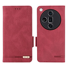 Coque Portefeuille Livre Cuir Etui Clapet L06Z pour Oppo Find X7 Ultra 5G Rouge