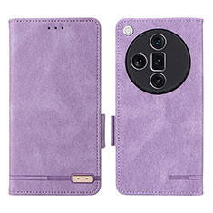 Coque Portefeuille Livre Cuir Etui Clapet L06Z pour Oppo Find X7 Ultra 5G Violet