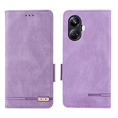 Coque Portefeuille Livre Cuir Etui Clapet L06Z pour Realme 10 Pro+ Plus 5G Violet
