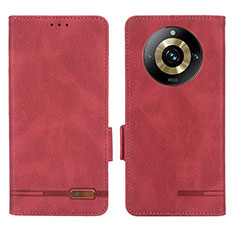 Coque Portefeuille Livre Cuir Etui Clapet L06Z pour Realme 11 Pro 5G Rouge