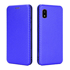 Coque Portefeuille Livre Cuir Etui Clapet L06Z pour Samsung Galaxy A21 SC-42A Bleu
