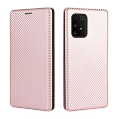 Coque Portefeuille Livre Cuir Etui Clapet L06Z pour Samsung Galaxy A91 Or Rose