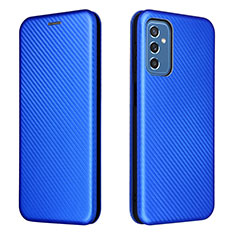 Coque Portefeuille Livre Cuir Etui Clapet L06Z pour Samsung Galaxy M52 5G Bleu