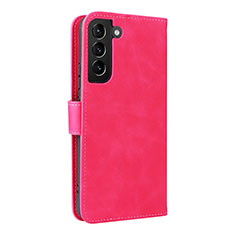 Coque Portefeuille Livre Cuir Etui Clapet L06Z pour Samsung Galaxy S23 Plus 5G Rose Rouge