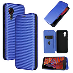 Coque Portefeuille Livre Cuir Etui Clapet L06Z pour Samsung Galaxy XCover 5 SM-G525F Bleu