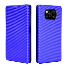 Coque Portefeuille Livre Cuir Etui Clapet L06Z pour Xiaomi Poco X3 NFC Bleu
