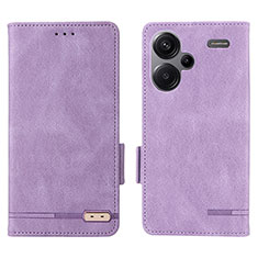 Coque Portefeuille Livre Cuir Etui Clapet L06Z pour Xiaomi Redmi Note 13 Pro+ Plus 5G Violet