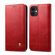 Coque Portefeuille Livre Cuir Etui Clapet L07 pour Apple iPhone 12 Mini Rouge