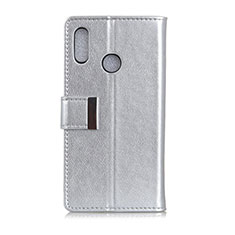 Coque Portefeuille Livre Cuir Etui Clapet L07 pour Asus Zenfone Max ZB555KL Argent