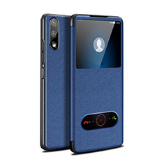 Coque Portefeuille Livre Cuir Etui Clapet L07 pour Huawei Honor 9X Bleu
