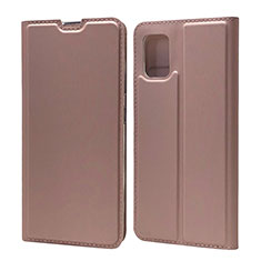 Coque Portefeuille Livre Cuir Etui Clapet L07 pour Samsung Galaxy A71 5G Or Rose