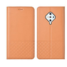 Coque Portefeuille Livre Cuir Etui Clapet L07 pour Vivo S1 Pro Orange