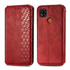 Coque Portefeuille Livre Cuir Etui Clapet L07 pour Xiaomi Redmi 9 India Rouge