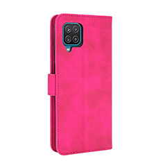 Coque Portefeuille Livre Cuir Etui Clapet L07Z pour Samsung Galaxy A12 5G Rose Rouge