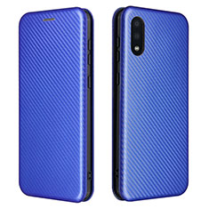 Coque Portefeuille Livre Cuir Etui Clapet L07Z pour Samsung Galaxy M02 Bleu