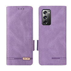 Coque Portefeuille Livre Cuir Etui Clapet L07Z pour Samsung Galaxy Z Fold2 5G Violet
