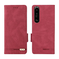Coque Portefeuille Livre Cuir Etui Clapet L07Z pour Sony Xperia 1 III Rouge