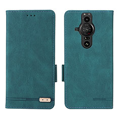 Coque Portefeuille Livre Cuir Etui Clapet L07Z pour Sony Xperia PRO-I Vert