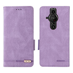 Coque Portefeuille Livre Cuir Etui Clapet L07Z pour Sony Xperia PRO-I Violet