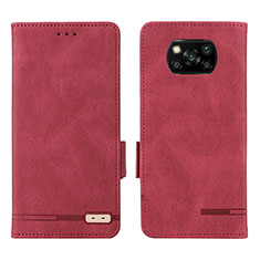 Coque Portefeuille Livre Cuir Etui Clapet L07Z pour Xiaomi Poco X3 NFC Rouge