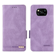 Coque Portefeuille Livre Cuir Etui Clapet L07Z pour Xiaomi Poco X3 Pro Violet