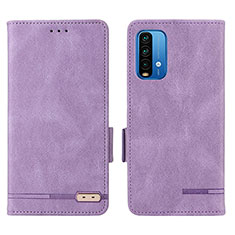 Coque Portefeuille Livre Cuir Etui Clapet L07Z pour Xiaomi Redmi 9T 4G Violet