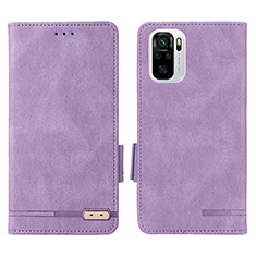Coque Portefeuille Livre Cuir Etui Clapet L07Z pour Xiaomi Redmi Note 10 4G Violet