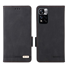 Coque Portefeuille Livre Cuir Etui Clapet L07Z pour Xiaomi Redmi Note 11 Pro+ Plus 5G Noir
