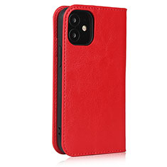 Coque Portefeuille Livre Cuir Etui Clapet L08 pour Apple iPhone 12 Rouge