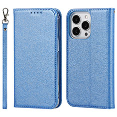 Coque Portefeuille Livre Cuir Etui Clapet L08 pour Apple iPhone 14 Pro Bleu