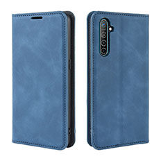 Coque Portefeuille Livre Cuir Etui Clapet L08 pour Realme XT Bleu