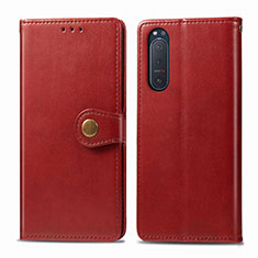 Coque Portefeuille Livre Cuir Etui Clapet L08 pour Sony Xperia 5 II Rouge