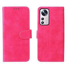 Coque Portefeuille Livre Cuir Etui Clapet L08 pour Xiaomi Mi 12S Pro 5G Rose Rouge