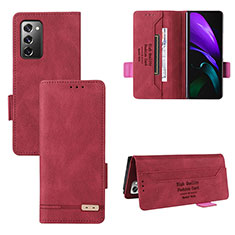 Coque Portefeuille Livre Cuir Etui Clapet L08Z pour Samsung Galaxy Z Fold2 5G Rouge