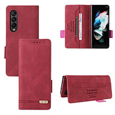 Coque Portefeuille Livre Cuir Etui Clapet L08Z pour Samsung Galaxy Z Fold4 5G Rouge
