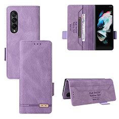 Coque Portefeuille Livre Cuir Etui Clapet L08Z pour Samsung Galaxy Z Fold4 5G Violet