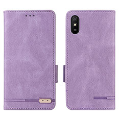 Coque Portefeuille Livre Cuir Etui Clapet L08Z pour Xiaomi Redmi 9A Violet