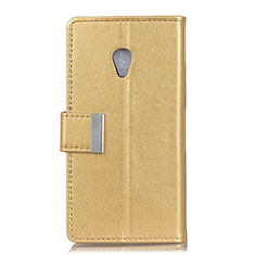 Coque Portefeuille Livre Cuir Etui Clapet L09 pour Alcatel 1X (2019) Or