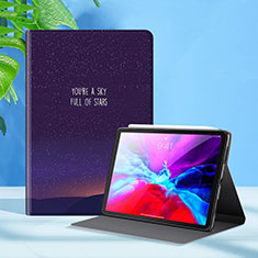 Coque Portefeuille Livre Cuir Etui Clapet L09 pour Apple iPad Pro 11 (2020) Violet