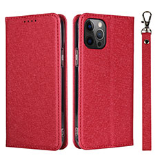 Coque Portefeuille Livre Cuir Etui Clapet L09 pour Apple iPhone 12 Pro Max Rouge