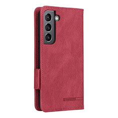 Coque Portefeuille Livre Cuir Etui Clapet L09Z pour Samsung Galaxy S21 5G Rouge