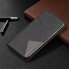 Coque Portefeuille Livre Cuir Etui Clapet L10 pour Huawei Y6p Noir